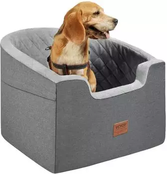 VEVOR Hundeautositz mit Aufbewahrungstasche bis 25 kg grau 56 x 50,8 x 41 cm