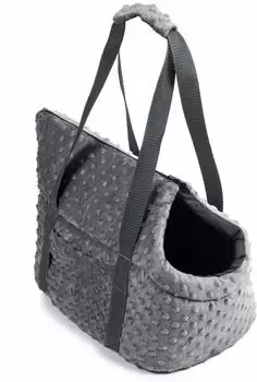 BOUTIQUE ZOO Haustier-Tragetasche Minky grau, Größe L, bis 15kg (BTQZ-CARRIER-GRAUMNK-003)