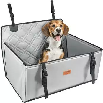VEVOR Hundeautositz wasserdicht mit Stützrahmen, bis 22kg, grau