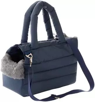 HobbyDog Fluffy Ride Transporttasche dunkelblau, 40x20x30cm (R2 FLRGRN3)