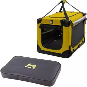 Maelson Soft Kennel + Lounge Mat Transportbox mit Matratze, safrangelb, 52cm (SK7305+LM8105)