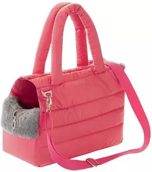 HobbyDog Fluffy Ride Transporttasche für Hunde & Katzen, himbeerfarben, 40x20x30cm