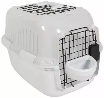 EBI Adventurer Transportbox transparent/weiß für Katzen M/L 49x32x32cm (661/484784)