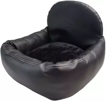 Hossi's Wholesale Hundesitz Leder-Look, wasserfest, für kleine/mittlere Hunde (L, schwarz)