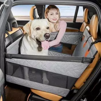 LuxusKollektion Hunde-Boostersitz f&uuml;r Gro&szlig;hunde bis 25kg, wasserabweisend, grau, L