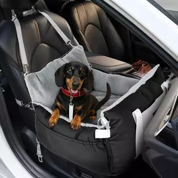LuxusKollektion Hundesitz 3-in-1 Auto & Reisebett für kleine Hunde bis 15kg, schwarz