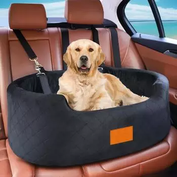 LuxusKollektion Hunde-Autositz für große/mittlere Hunde bis 25kg, schwarz, 80x50x28cm