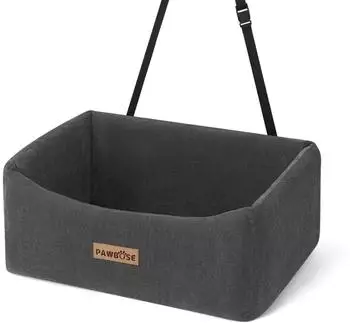 LuxusKollektion Hunde-Autositz Booster, groß, bis 25kg, grau, waschbar