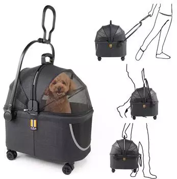Lemodo Coco II Haustiertransportbox mit Rollen, bis 8kg, Polyester/Mesh