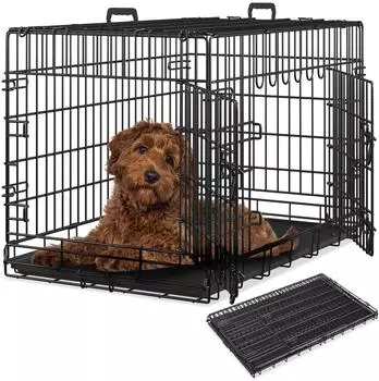 TecTake Luna Hundebox faltbar, 2 Türen, 91,5x59,5x64cm (405039)