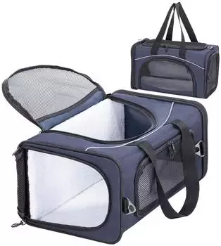 Petsfit Haustiertransporttasche Flugzeug, Katze & Hund, M, blau