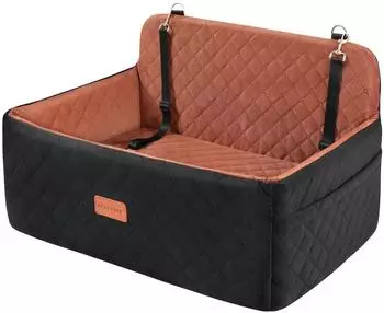 LuxusKollektion Hunde-Autositz Sitzerhöhung für mittelgroße/große Hunde, schwarz/braun, 75x51x51cm