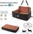 LuxusKollektion Hunde-Autositz Sitzerhöhung für mittelgroße/große Hunde, schwarz/braun, 75x51x51cm