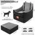 LuxusKollektion Hunde-Autositz für kleine/mittlere Hunde, dick gepolstert, abnehmbar, waschbar, schwarz/grau