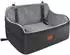 LuxusKollektion Hundeautositz bis 25kg, 2 Sicherheitsleinen, schwarz/grau, L