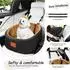 LuxusKollektion Hunde-Autositz mit Sicherheitsleine, waschbar, rutschfest, schwarz/kaffee, klein