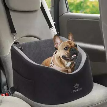 LuxusKollektion Hunde-Autositz f&uuml;r kleine Hunde, Crashschutz, antirutsch, schwarz