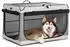 LuxusKollektion Faltbare Hundebox für Zuhause & Auto, hellgrau, L (102x64x64cm)