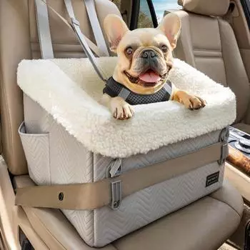 LuxusKollektion Hunde-Autositz f&uuml;r kleine Hunde, faltbar, hellgrau