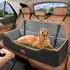 LuxusKollektion Hundeautositz für große/mittlere Hunde, abnehmbar & waschbar, schwarz/grau