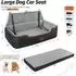 LuxusKollektion Hundeautositz für große/mittlere Hunde, abnehmbar & waschbar, schwarz/grau