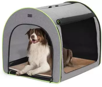 Petsfit Faltbare Hundebox Zimmerkennel, hellgrau, Größe M (76x61x63cm)