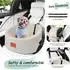 LuxusKollektion Hunde-Autositz mit Sicherheitsleine, waschbar, beige, Small