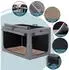 Petsfit Hundebox faltbar, verstellbar, mit Netzfenstern & Plüsch-Betteinlage, grau, 100x64x63cm