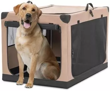 Petsfit Hundebox faltbar, Stoff, khaki, Größe L