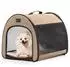 LuxusKollektion Faltbare Hundebox, atmungsaktiv, mit Plüschkissen, khaki, Größe S