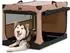 Petsfit Faltbare Hundebox, Stoff, khaki, 100x64x63cm, 3 Türen (mit Aufbewahrungstasche)
