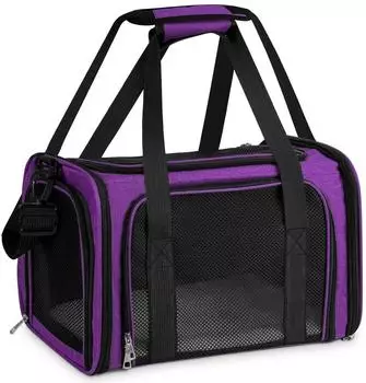 LuxusKollektion Tiertransporttasche faltbar, lila, bis 5kg, 43x28x28cm