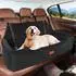 LuxusKollektion Hunde-Autositz für große Hunde, waschbar, 2 Sicherheitsleinen, schwarz