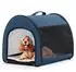 Petsfit Faltbare Hundebox, atmungsaktiv, Plüschkissen, blau, M