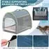 Petsfit Faltbare Hundebox, atmungsaktiv, Plüschkissen, blau, M