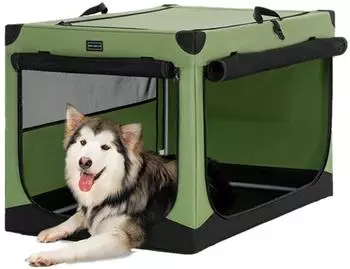 Petsfit Faltbare Hundebox Stoff, grün, XL, 3 Türen
