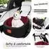 LuxusKollektion Hunde-Autositz mit Sicherheitsleine, waschbar, schwarz/rot, klein