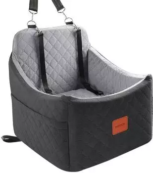 LuxusKollektion Hunde-Autositz mit Memory-Schaum, schwarz/grau, Gr&ouml;&szlig;e M