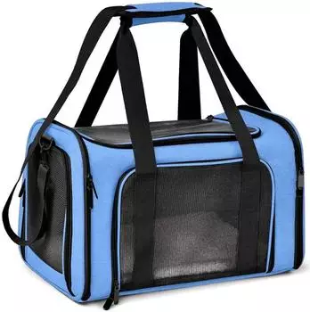 LuxusKollektion Transporttasche für Katze & Hund, faltbar, Größe M, blau