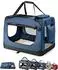 Lionto Katzentransportbox faltbar, Textil, dunkelblau, 60x42x44cm (TB10031-K)