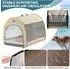 LuxusKollektion Hundebox faltbar, atmungsaktiv, mit Plüschkissen, khaki, Größe M