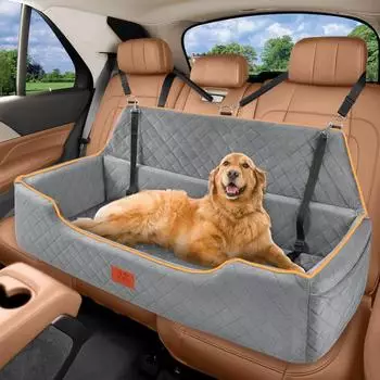 LuxusKollektion Hunde-Autositz Erh&ouml;hungssitz f&uuml;r gro&szlig;e/mittlere Hunde, grau, 110x50x50cm