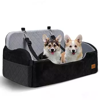LuxusKollektion Hunde-Autositz f&uuml;r mittelgro&szlig;e/gro&szlig;e Hunde, 80x50x23cm, schwarz
