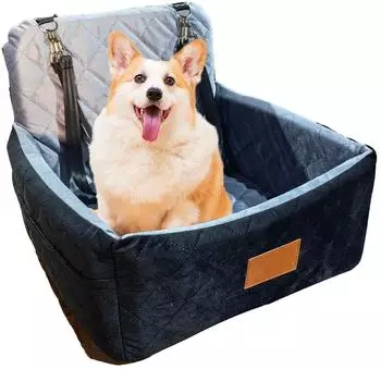 LuxusKollektion Hunde-Autositz R&uuml;ckbank, waschbar, bis 15kg, 45x45x35cm, schwarz/grau