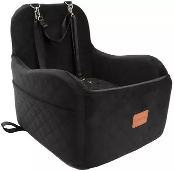 LuxusKollektion Hunde-Autositz klein/mittelgro&szlig;, tragbar, waschbar, schwarz, M
