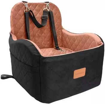 LuxusKollektion Hunde-Autositz, tragbar, waschbar, schwarz/braun, Medium