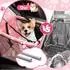 LuxusKollektion Hunde-Autositz faltbar, atmungsaktiv, waschbar, 40x32x24cm, rosa
