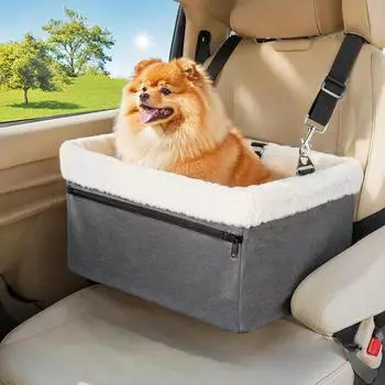 LuxusKollektion Erhöhter Hundesitz für Hunde & Katzen, grau-cremefarben, bis 20lbs (16x13x9 Zoll)