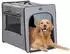 LuxusKollektion Hundetransportbox tragbar, Plüschmatte, hellgrau, L 79x53,5x66cm