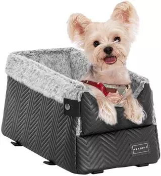 Petsfit Hunde-Autositz Mittelkonsole, waschbares Kissen, bis 4kg, schwarz